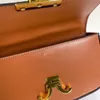 Borsa ascellare semplice Portafoglio a catena Borse a tracolla con patta Borsa a tracolla Borsa a tracolla Icona Vera pelle Hardware dorato Fibbia a pressione Moda di alta qualità