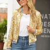 Women's Jackets Women Sequin Glitter Long Sleeve Coats Elegant Spring Outwear Office Ladies Solid Streetwear Fall 2022 Crop JacketWomen's