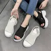 Jurk schoenen holle dames sport sandalen platform wiggen hakken brei -vrouw vissen mond dikke bodems zomer dames rome schoenendress