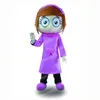 Halloween Purple dress girl Mascot Costume Top quality Christmas Fancy Party Dress Cartoon Character Suit Carnival Unisex Adults Outfit