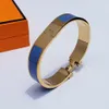 2022High quality designer design Bangle stainless steel gold buckle bracelet fashion jewelry men and women bracelets