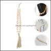Other Home Decor Garden 1Pc Hand Knitting Curtain Tie Rope Wood Bead Tassel Tieback Drop Delivery 2021 Sxzwr