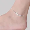 Braccialetti con cavigliere in argento sterling 925 per gioielli con piede femminile Bracciale con cavigliera in zircone intarsiato su una personalità della gamba