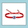 Bedelarmbanden sieraden handgeweven lucky rode string blauw Turkse kwaad oog hangende armband voor vrouwen groothandel drop levering 2021 QGCHX