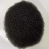 6mm de onda afro toupees machos indianos Remy Human Human Hand Aplacado unidade de renda cheia para homens negros em nós entrega rápida expressa