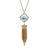 Pendentif Colliers Gone Tone Polygone Quadrilatère À Facettes Pierre De Verre Clair Grand Gland Collier Pendentifs Pour FemmesPendentif