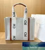 Designer Women Handbags Tote Shopping bag High Quality Handbag Totes Canvas Linen Large Beach bag woody Travel Cross Body Shoulder bags 268B