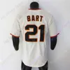 Mike Yastrzemski tröja Joey Bart Joc Pederson Willie Mays Brandon Crawford City Fans 1951 Grey White Cream