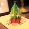 Gratulationskort Eco-vänliga jul gratulationskort 3D handgjorda pop-up presentkort Xmas Party Holiday Inbjudan C0813