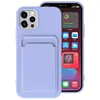 Ciecz Silicone Card Slot Soft Mobile Telefon Przypadki do iPhone 13 13Mini 13Pro 12 11 Worki na wstrząsy Ochraniacze