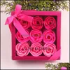 Couronnes De Fleurs Décoratives Fournitures De Fête De Fête Maison Jardin Cadeaux De Saint Valentin 9 Pcs Savon Fleur Rose Boîte De Mariage Anniversaire Artificia