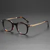 Mode solglasögon ramar japanska handgjorda acetat glasögon ram rent titan män retro optiska glasögon vintage recept glasögon wo