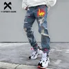 11 BYBB'S DARK Funny Graffiti Hole Jeans Mens Harajuku Hip Hop Trousers Casual Joggers Male Harem Cargo Pants Streetwear 201128