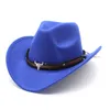 Klassieke Retro Mannen Vrouwen Wol Western Cowboy Hoed Brede Rand Zonnehoed Party Travel Outdoor Cap