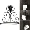 Iron Toilet Roll Bathroom Wall Mount Rack toilet paper holder 1PCS Vintage Black Paper Holder 220611