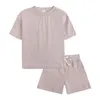 Summer essencial tracksuit infantil de roupas de roupas para meninas de manga curta shorts meninos fantasia de crianças roupas esportivas 220714