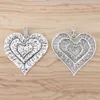 Pendant Necklaces Pieces Large Hammered Love Heart Tibetan Silver Charms Pendants For Necklace Jewellery Making Findings 69x65mmPendant