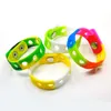 MOQ 200pcs venta al por mayor opcional 17 colores 18 cm muñequeras de silicona suave pulseras pulseras encajan con croc JIBZ encantos accesorios para zapatos regalos para niños