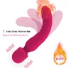 Verwarming Siliconen Dildo Vibrator voor vrouwen AV Magic Wand Massage G Spot Vibration Clit Stimulator voor vrouwelijke masturbator Q0508