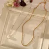 Collane con ciondolo Elegante catena di perle d'imitazione per le donne Catene di perline dorate multistrato impilabili Collana di gioielli a strati