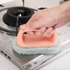 Daily Necessities Cleaning Brush Multi-Functional With Handle Scouring Pad Bathtub Kitchen Dish-Washing Floor Brush Sponge Wipe