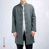 2022 Çin Ulusal Tarzı Uzun Windbreaker Ceket Erkekler Sokak Giyim Uzun Ceket Erkekler Hip Hop Vintage Kimono Ceket Ceket 4xl L220706