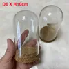 60 pièces D6 x H10 cm Dôme en verre décoratif dôme de présentation de pot de cloche avec base en liège pour cadeaux de fête, arts, petits projets et décorations de bricolage