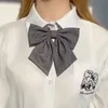 Student Vita skjortor Krage fluga Massivt tyg Skoluniform Bowknot Business Bowties Partyskjorta Tillbehör för kvinnor Flickor