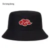 Berretti Red Cloud Harajuku Cappello da pescatore Unisex Outdoor 90S Japan Anime Cap Casual Pieghevole Cappelli da pescatore Protezione solare Spiaggia Panama