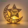 Confezione regalo in legno Luna Stella Pentagramma Artigianato LED RAMADAN Eid Mubarak Decorazione domestica Ornamento Regalo