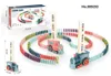 Großhandel Automatische Lege Domino kits Ziegel Zug Auto Set Sound Licht Kinder Bunte Kunststoff Dominosteine Blöcke Spiel Spielzeug für Kinder jungen
