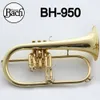 Flambant neuf professionnel MFC bugle BH-950 laque or avec étui Profession bugles Bb cloche en laiton jaune