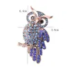 Rhinestone Crystal Diamond Owl Bird Brosch Pin Corsage Shawl Scarf Spänne Kvinnor Män