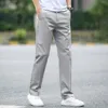 Vår sommarbyxor män Bomull Mode Business Stretch Chinos Trousers Casual Black Man Pentalon Homme S 40 220330