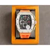 Titta på RMS11 Milleses Richardmill Wristwatch Chronograph Mens Automatic Mechanical Tonneau Skeleton Hollow Back rostfritt stål