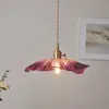 Pendant Lamps Vintage LED Lights Lotus Glass Hanging Home Decoration Lighting Living Room Bedroom Bedside Light Fixture IndoorPendant