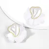 Stud Pauli Manfi Mode Métal Imitation Perle Tissu Fleur Boucles D'oreilles Accessoires De Fête Pour Femmes Stud Odet22 Farl22