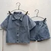 Комплекты одежды Baby Boy Summer Gentleman Suits Demin Short Shorts 2pcs детская одежда для мальчиков, дети, установленные 2-10 лет