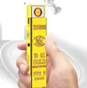 Neueste Gold USB Feuerzeug mit Licht Zigarette elektronische elektrische wiederaufladbare Impuls Feuerzeuge Rauchen Werkzeuge