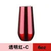 Bouteilles d'eau 6 oz tasse d'isolation d'oeuf à swig 304 tasse de vin rouge en acier inoxydable pot nombril