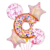 Festa Decoração Folha de Donut Balão 5 Pçs / Set Feliz Aniversário Casamento Casamento Xmas Chuveiro De Alumínio Inflável Balões Evento Supplies BBB15197