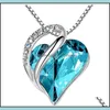 Подвесные ожерелья подвески ювелирные украшения океанское ожерелье сердца 12 родинг хрустальный циркон для женской женской вечеринки.