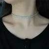 luxury diamond tennis necklace designer 925 sterling silver jewelry ice out chain necklace woman Party 5A Cubic Zirconia Choker Ne259I