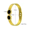 Bracelete feminina Black Shell Numerais romanos Titânio Aço Africano Jóias Dubai Marca de luxo de Natal Acessórios para femininos femininos