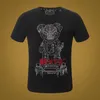 Os principais designers são caveiras de camiseta de grades de urso de alta qualidade, camisetas de manga curta pp assassino ursinho de ursinho tops de praia estilo de verão masculino Black Pattern Party Party 620