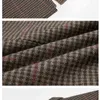 Misto lana da uomo SYUHGFA Cappotto in panno di lana scozzese vintage Autunno Inverno 2022 Manica lunga Doppiopetto addensato con risvolto allentato Cappotto Vio T220810