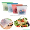 Kitchen Storage Organization Home Housekee Garden Reusable Sile Food Fresh Bags Wraps Fridge Containers Refrigerator Bag Colored K 4 Color