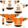 Vipceomit Denver Hockey Jersey 12 Bob McCord 14 Backstrom 30 Farr 100％Stitched Embroidery S Custom Any Name Number Hockey Jerseys White Orange