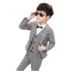 Ensembles de vêtements enfants costumes formels garçons mariage smoking Costume enfants Blazer gilet pantalon 3 pièces tenues Performance bal ensemble vêtements