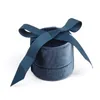 Бархатная кольцевая коробка круглый обручальный кольцо коробки подвесной ожерелье Серьги для хранения ювелирных изделий с ленточным предложением церемония подарка